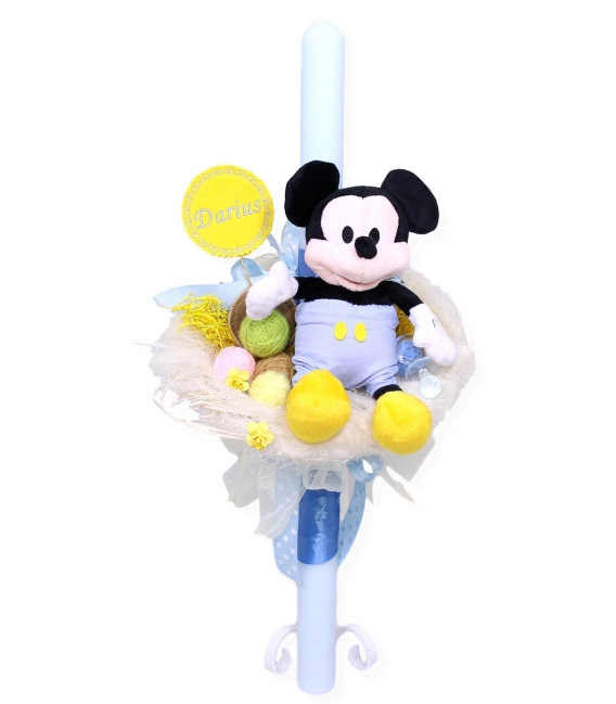 Trusou botez personalizat complet baiat Baby Mickey cu jucarie