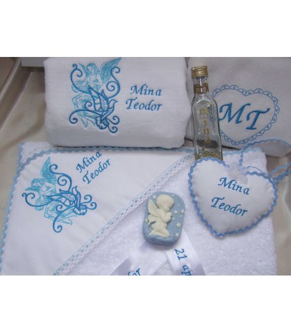 Trusou botez personalizat Ingeras si porumbel