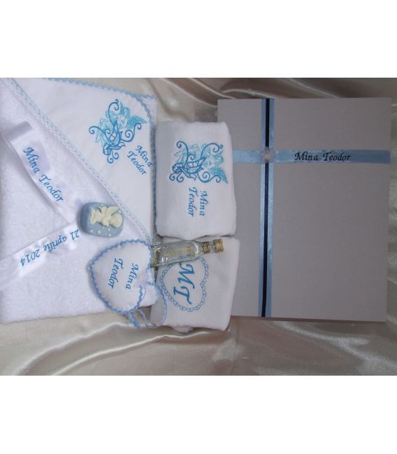 Trusou botez personalizat Ingeras si porumbel