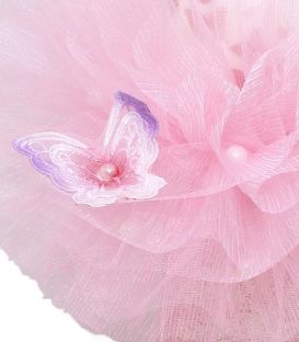 Lumanare de botez personalizata fluturasi dantelati