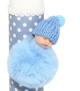 Lumanare de botez baieti Pufu-bleu