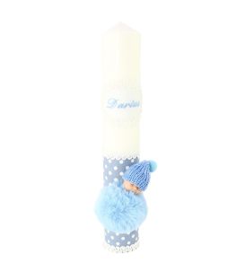Lumanare de botez baieti Pufu-bleu