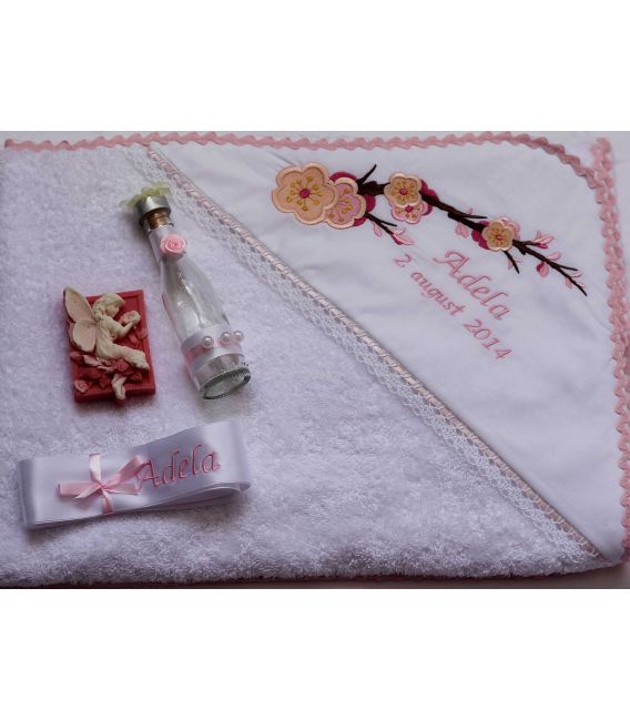 Trusou botez personalizat floare de cires
