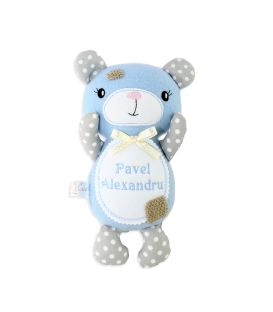 Jucarii personalizate bebelusi - Jucarie handmade Ursuletul peticit