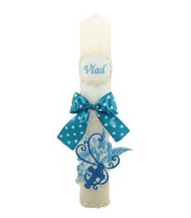 Lumanare de botez personalizata ingeras brodat