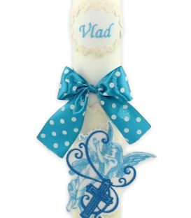 Lumanare de botez personalizata ingeras brodat
