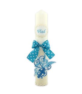 Lumanare de botez personalizata ingeras brodat
