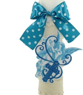 Lumanare de botez personalizata ingeras brodat