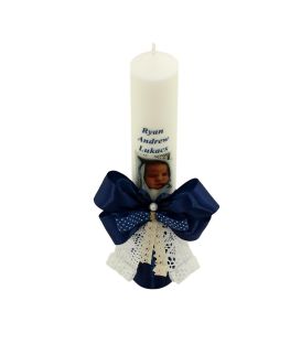 Lumanare de botez personalizata cu poza Ryan