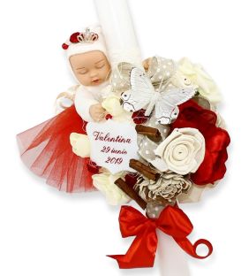 Lumanare botez cu jucarie Valentina