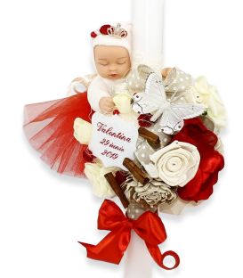 Lumanare botez cu jucarie Valentina