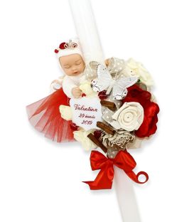 Lumanare botez cu jucarie Valentina