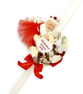 Lumanare botez cu jucarie Valentina