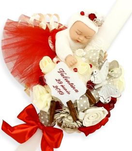 Lumanare botez cu jucarie Valentina
