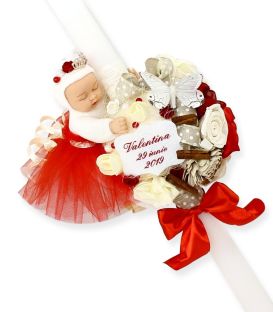 Lumanare botez cu jucarie Valentina