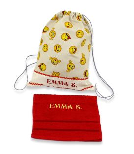 Set saculet gradinita si prosopel personalizate Emma