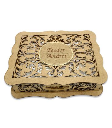 Trusou botez ingeras si cutie dantelata