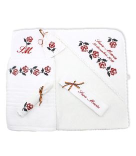 Trusouri botez traditionale - Trusou botez traditional complet personalizat trandafiri