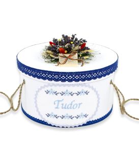 Cutie trusou botez decorata traditional si personalizata cu numele si data botezului