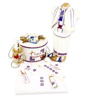 Trusouri botez traditionale - Set botez complet băieți traditional personalizat Luca