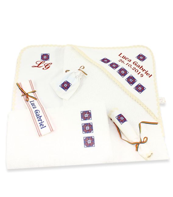 Trusouri botez traditionale - Set botez complet băieți traditional personalizat Luca