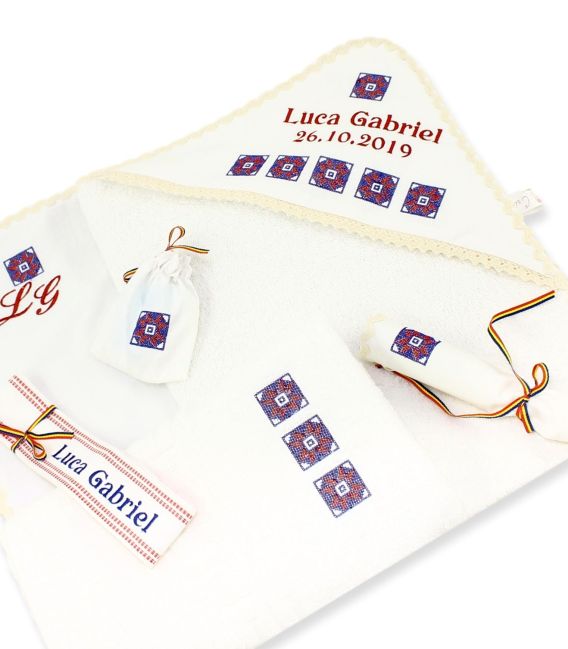 Trusouri botez traditionale - Set botez complet băieți traditional personalizat Luca