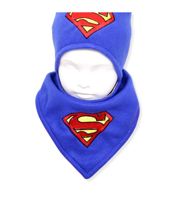 Cadou de Crăciun personalizat caciulita și fular Superman