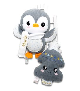 Set personalizat cadou de Crăciun bradut si pinguin Maria