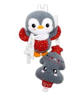 Jucarii personalizate bebelusi - Cadou Crăciun bradut si pinguin personalizati Luca