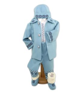Costum popular botez iarna bleu Alexandru