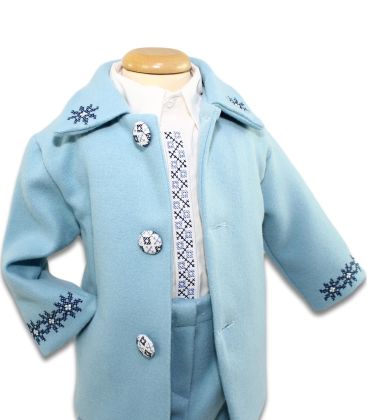 Costum popular botez iarna bleu Alexandru