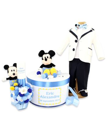 Trusou botez personalizat complet Baby Mickey dragalas 20 piese  - Trusouri  Botez Complete