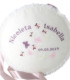 Trusou botez fete si cutie alegerea nasilor fluturasi pudrati