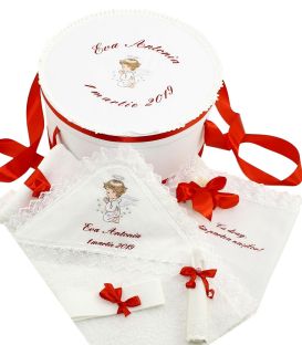 Trusou botez si cutie decorata alegerea nasilor Ingerasul de rubin