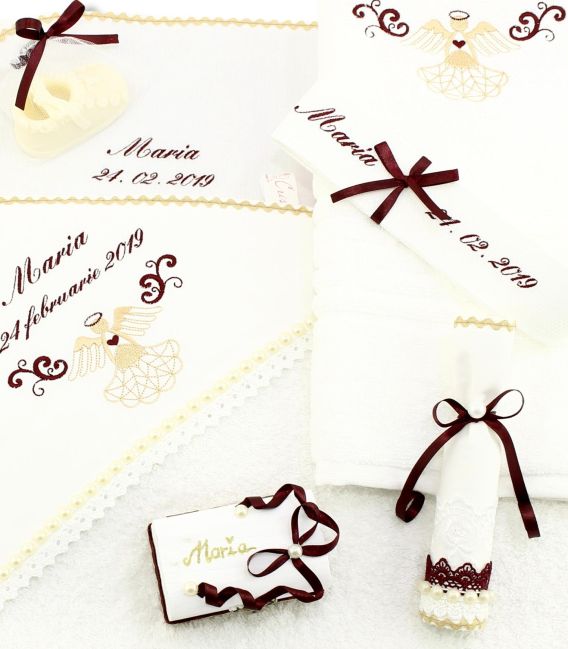 Trusou botez fete ingeras elegant personalizat
