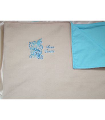Paturica Botez Personalizata Ingeras si Porumbel