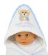 Set trusou botez baiat cu lumanare si cutie ursulet cu biberon