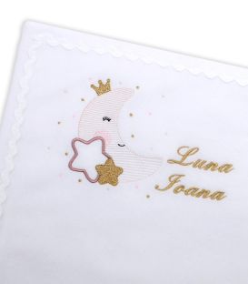 Set botez cu lumanare si trusou Luna