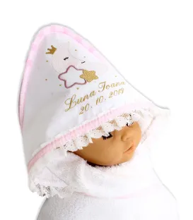 Trusou botez personalizat cu lumanare si trusou Luna
