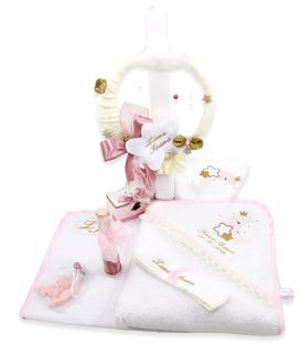 Set botez cu lumanare si trusou Luna