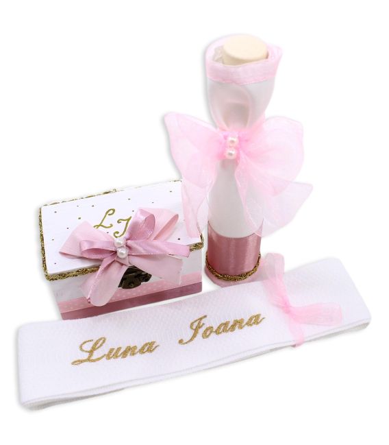 Set botez cu lumanare si trusou Luna