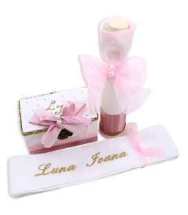 Set botez cu lumanare si trusou Luna