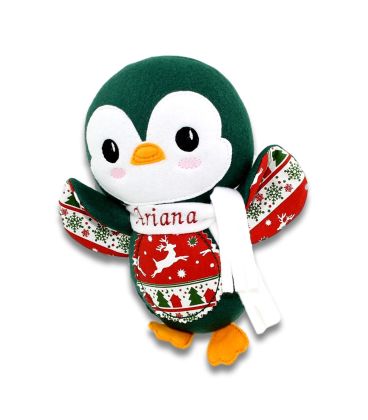 Jucarii personalizate bebelusi - Jucarie personalizata cadou Craciun pinguin
