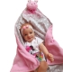 Jucarii personalizate bebelusi - Paturica personalizata cu jucarie iepuras roz