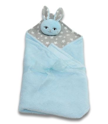 Jucarii personalizate bebelusi - Paturica cocolino bebe cu jucarie personalizata