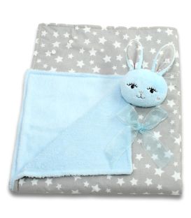 Jucarii personalizate bebelusi - Paturica cocolino bebe cu jucarie personalizata
