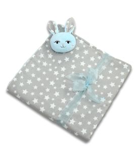 Jucarii personalizate bebelusi - Paturica cocolino bebe cu jucarie personalizata