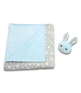 Jucarii personalizate bebelusi - Paturica cocolino bebe cu jucarie personalizata