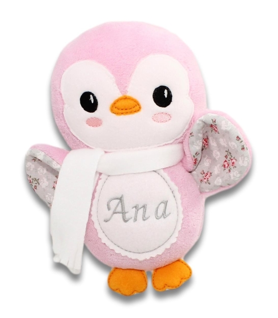 Jucarii personalizate bebelusi - Pinguin roz personalizat