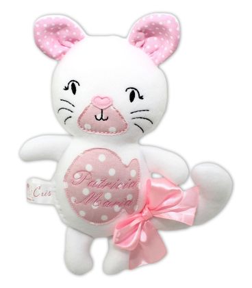 Jucarii personalizate bebelusi - Pisicuța albă, personalizată